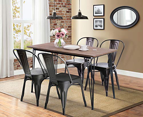 Merax Antique Style Rectangular Dining Table with Metal Legs (47'' x 24'')