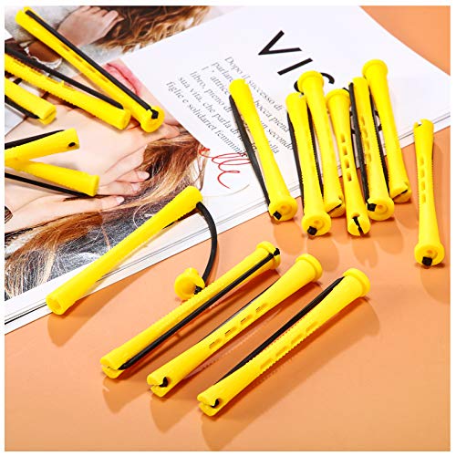 80-Pieces-Hair-Perm-Rods-Set-Cold-Wave-Rods-Hair-Rollers-Plastic-Perming-Rods-Curlers-for-Hairdressing-Styling-Yellow028-Inch