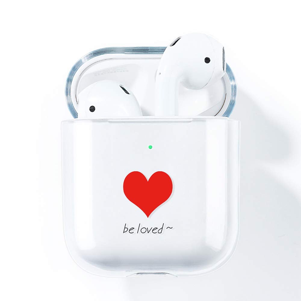 AKABEILA AirPods Case Cover, Compatible for Apple AirPods 2 1 Case Cute Silicone Clear With Design for Air Pods 2nd 1st Generation Front LED Visible Wireless Charging Women Transparent Cute