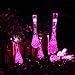 Qedertek Solar Halloween String Lights 19.2 Ft 8 Modes 30 Water Drop LED, Solar Lights for Garden Decorations, Fence, Patio, Xmas, Wedding, Party and Holiday (Pink)