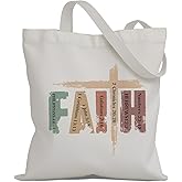 EVER-GOING TUNE Christian Canvas Tote Bag, Bible Bags for women, Gifts for Christian Women.