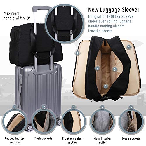 Lily & Drew Lightweight Travel Tote Crossbody Weekender Carry On 15.6