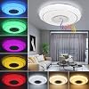 SHILOOK Led-plafondlamp, kleurverandering met afstandsbediening, 24 W, dimbare plafondlamp met bluetooth-luidspreker…