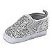Voberry Baby Boy Girls Sequin Crib Shoes Toddler Soft Sole Anti-slip Outdoor Sneakers (0~6 Month, Silver)