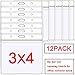 AMUU 12 Pack Horizontal Clear Badge Holder Card Holders 4 X 3 Large ID Card Holders Name Tag Fits 3x4 Inches