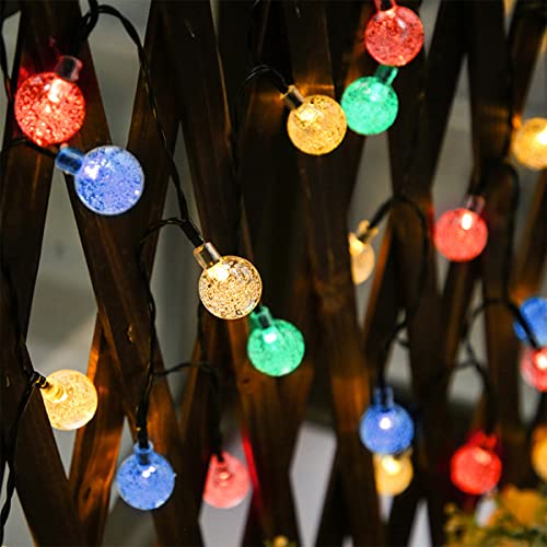 Solarlampen für Außen,Anmossi Solar Lichterkette Aussen,11M 60 LEDs Lichterkette,Bunt,8 Modi,Wasserdicht Außen Kugeln Lichterkette für Balkon,Garten,Bäume,Hochzeiten,Partys,Terrasse
