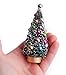 Set of 2 Miniature Decorated Frosted Bottle Brush Christmas Trees - Classic Holiday Snowy Bristle Sisal Trees (4-1/2