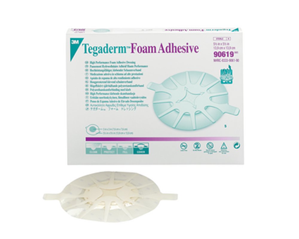 3M Tegaderm High Performance Foam Adhesive Dressing 90619,Heel Design (Pack of 20)