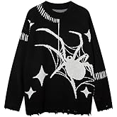 Lafaguw Graphic Sweaters for Women Men Crewneck Pullover Sweater Aesthetic Vintage Knit Tops Goth Aesthetic Clothes
