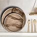 CaterEco Round Palm Leaf Plates Set | Pack of 75- (25) Dinner Plates, (25) Salad Plates and (25) Bowls | Ecofriendly Disposable Dinnerware | Heavy Duty Biodegradable Party Utensils