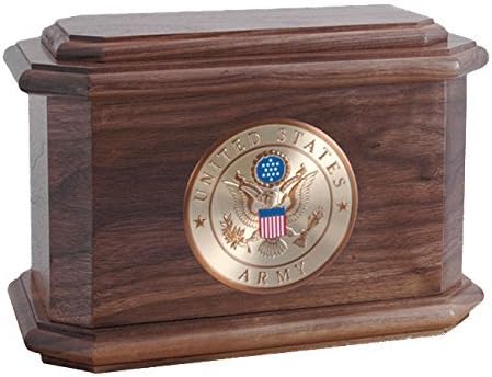 Wood Cremation Urn - Walnut Diplomat Military (Army)