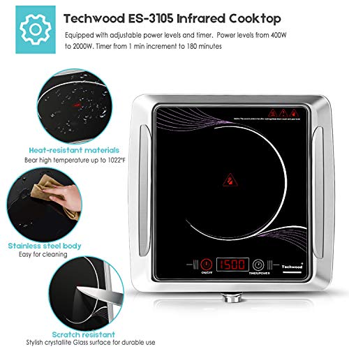 3 Techwood+Portable+Single+Burner+Infrared