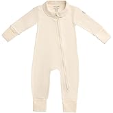 MON CHOU 100% Organic Pima Cotton Baby Pajamas | 2-Way Zipper, Convertible Footie & Mittens | Unisex - Sizes 0–18 Months