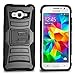 Galaxy Express 3 Case, Galaxy Luna Case, Galaxy Amp 2 Case, J1 2016 Case, [Combo Holster] Built-In Kickstand Bundled with [Tempered Glass Screen Protector] And Circlemalls Stylus Pen[Black]