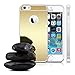 Johncase Soft TPU Bumper with Electroplating Back Cover Luxury Phone Mirror Girl Case for iPhone 5 5s SE (Gold)