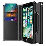 iPhone 7 Plus Wallet Case, Maxboost [Folio Style] Premium 7 Plus Card Cases STAND Feature for Apple iPhone 7 Plus 2016 [Black]Protective PU Leather Flip Cover with Card Slot+Side Pocket Magnetic