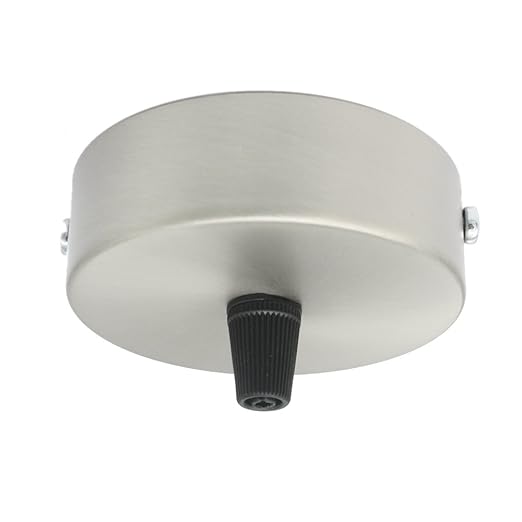 Anschlussdose Silber gebürstet Metall im Set mit Zubehör ø 80x25mm Verteilerbaldachin Aufputzdose Verteilerdose mit Zugentlas