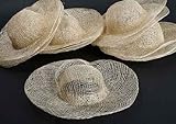 Package of 12 Open Weave Sinamay Hats for Crafting, Creating and Dolls