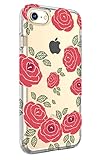 iPhone 7 Case, CASY MALL Hybrid Slim Fit Hard Case Drop Protective Cover for Apple iPhone 7 4.7 Inch Rose Flower