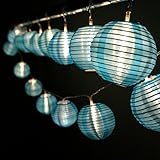 HQOON Globe String Lights with Mini Nylon Lantern, LED Fairy Decorative Lights, 3 AA Battery Operated (not included), 2 Lighting Modes, 10ft/3m, 20 Led Bulbs and Lanterns Ideal for Indoor and Outdoor