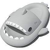 rosyclo Shark Slides for Women and Men, Cute Shark Slippers Adult Youth Cloudy Summer Soft Lightweight Anti-Slip Thick Sole Beach House Cloud Cushioned Shower Slide Sandals Indoor Outdoor