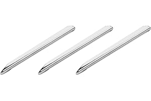 3PK Spatula Scoops, 6.3" - Stainless Steel, Polished - Semi-Circular Cross Section - Rounded End & Pointed End - Eisco Labs