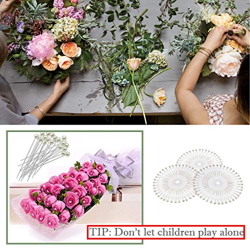 Floral Arrangement Tool Kit, Woohome 2 Style Tape Stem Wrap, 2 Style Floral Wire, Wire Cutter, Scissors and Head Pins for Wedding Bouquet DIY