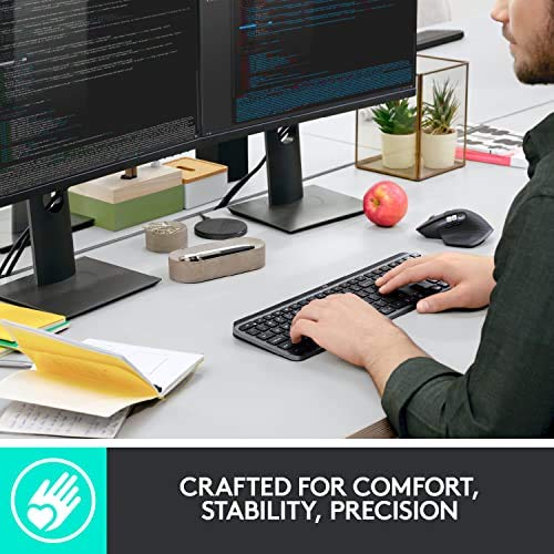 Logitech MX Keys Advanced Wireless Illuminated Keyboard, Tactile Responsive Typing, Backlighting, Bluetooth, USB-C… - Image 3