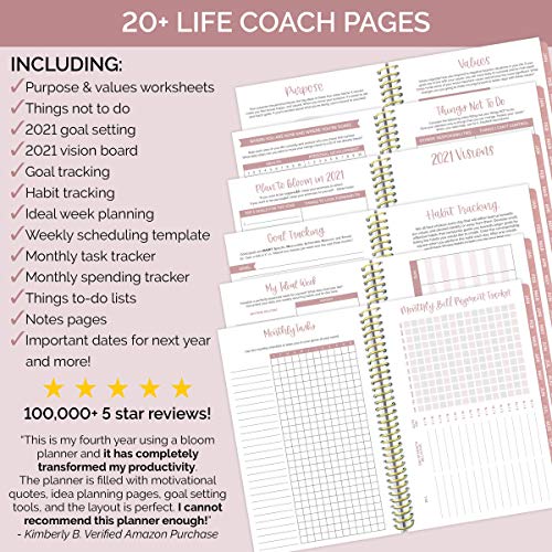 Bloom Daily Planners 2021 Calendar Year Day Planner January 2021 