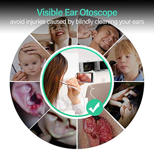 Ear Wax Removal Otoscope,Sinohrd Ear Camera with 5 Inch 1080P HD Screen Ear Scope Otoscopes,3