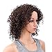 SWACC 12-Inch Short Big Bouffant Curly Wigs for Women Synthetic Heat Resistant Fiber Hair Pieces with Wig Cap (Dark Brown-4#)