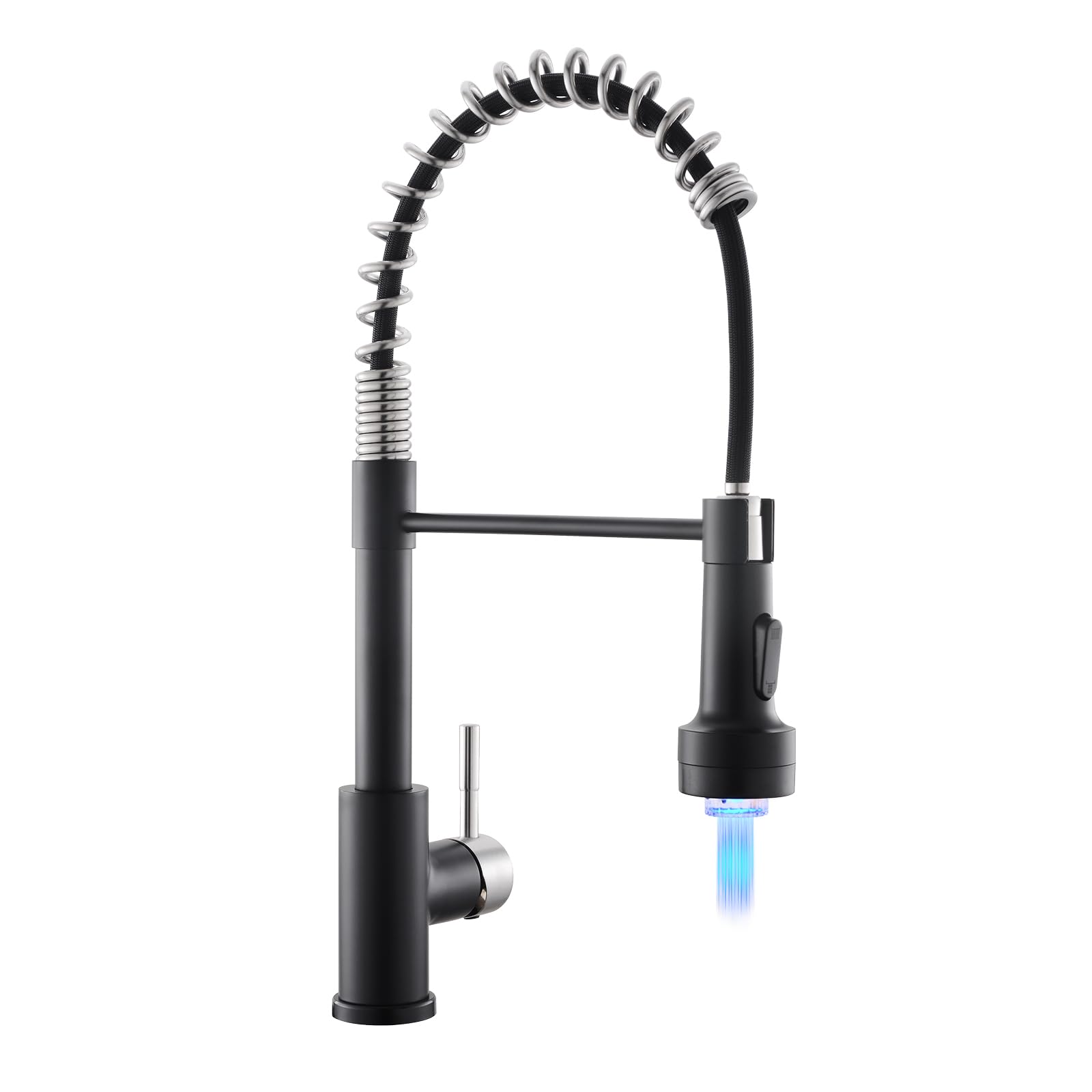 GIMILI Led Kitchen Faucet with Pull Down Sprayer Nickel and Black
