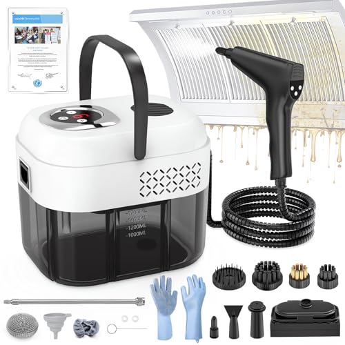 Double Control Steam Cleaner Handheld 1.8 L, US HSD Technology - 99.99% Sterilisation Rate, Graphene Heating Technology - Heats in 8S, Steam Cleaner is 4 m, Suitable for All Applications