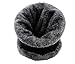 KOODER Winter hats; Knitted Beanie Caps, with scarves included! Extra thick, lamb wool added for extra warmth and comfort (Black)