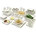 Dinnerware Set Square 45-Piece Set Service 6 (White Cream)