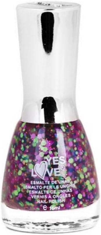 Yes Love Nail Polish – Glow In The Dark Confetti – Purple Green Blue