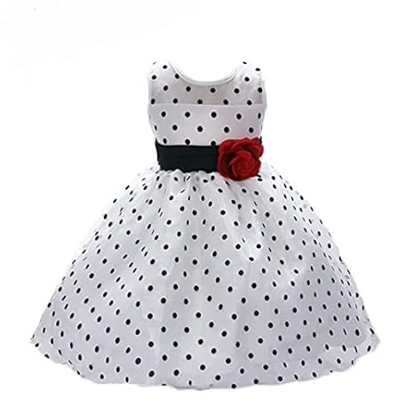 baby girl black and white polka dot dress