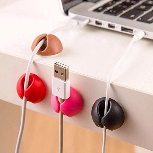 Cable Clips Cord Organizer, Attom Tech Multipurpose Cable Holder With Adhesive Pad Cord Management System, Desktop Cable Organizer for HDMI, Charging Cable, Ethernet, USB Cable (Black 25pcs)
