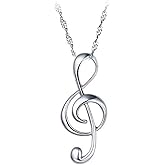 Mother's Day Gift 925 Sterling Silver Musical Symbols Note Pendant Necklace Fine Jewelry for Women LSN26