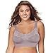 Just My Size Comfort Wirefree Bra Lace Trim & Back Close_Warm Steel_XXX-L