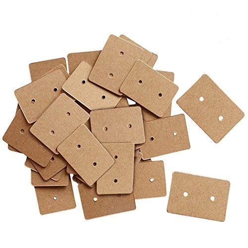 400PCS Earring Display Cards,Kraft Paper Earrings Tags, 1’’ x 1.4’’ Ear Stud Earring Card (Brown)