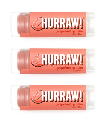 HURRAW! Grapefruit (3 Pack) Lip Balm: Organic, Certified Vegan, Certified Cruelty Free, Non-GMO, Gluten Free, All Natural â€“ Luxury Lip Balm Made in the USA â€“ GRAPEFRUIT (3 Pack)