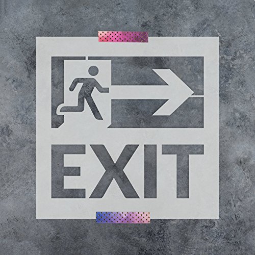 Exit Sign Stencil for Walls and Crafts - Reusable Stencils of an Exit Sign for Painting in Small & Large Sizes - Made in USA