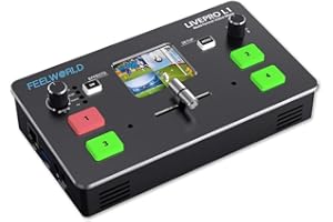 Feelworld L1 Multi-Format Video Mixer 4 x HDMI Inputs,2" TFT Display,Live Streaming,Remote Controlling by PC/Samrt Phone(APP)