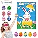 Pin The Egg On The Bunny Easter Party Game for Party Supplies,Boy & Girl Party Games for Toddlers Easter Party Decorations Favors