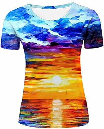 Women's 3D Graffiti Graphic Tee Graffiti / Girl / God / Cute Skull Head Pattern Cool Round Neck Short Sleeve T Shirt L