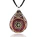 Chuvora Hand Blown Venetian Murano Glass Multi-Color Flower Mandala Art Pendant Necklace, 17-19 inches