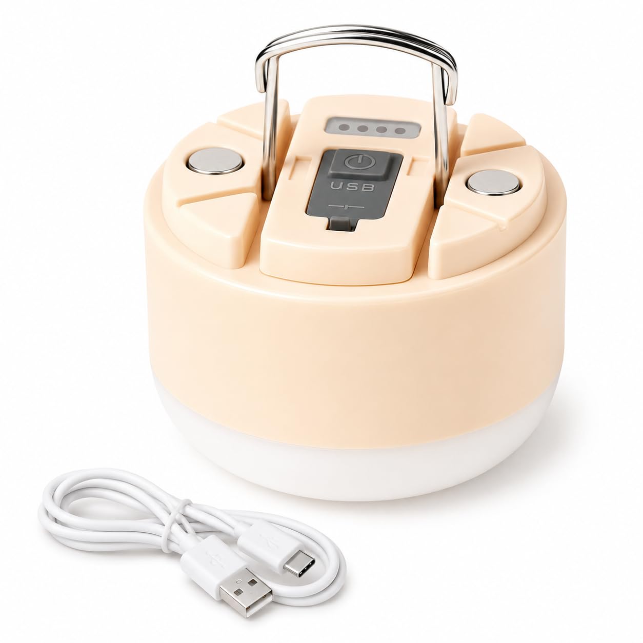 5年保証 日本品質 充電式LEDランタン 5200mAh大容量バッテリー・磁石内蔵＆フック付き 高輝度 IP65防水・3色切替＆SOS独立非常信号 マグネット搭載 電池残量表示 吊り下げ 無段階調光 実用点灯 小型 頑丈 明るい Type-C充電式 ・ソロキャンプ アウトドア・停泊・登山・夜釣