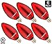 6-Pack Luxrite RED LED Filament Bulb Straight Tip, 4W Bulb to Replace 40W Incandesent Bulb, 350 Lumens, E12 Base LED Bulb, 15,000 Hours Life Great for Any Decoration and Holiday Lights, UL Listed