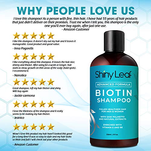 Biotin Shampoo for Hair Loss Treatment for Men and Women, with Advanced Formula Hair Growth Solution, For Thicker and Healthier Hair, Paraben Free, Sulfate Free, 8 oz. (236 ml) Bottle - Thumbnail 6